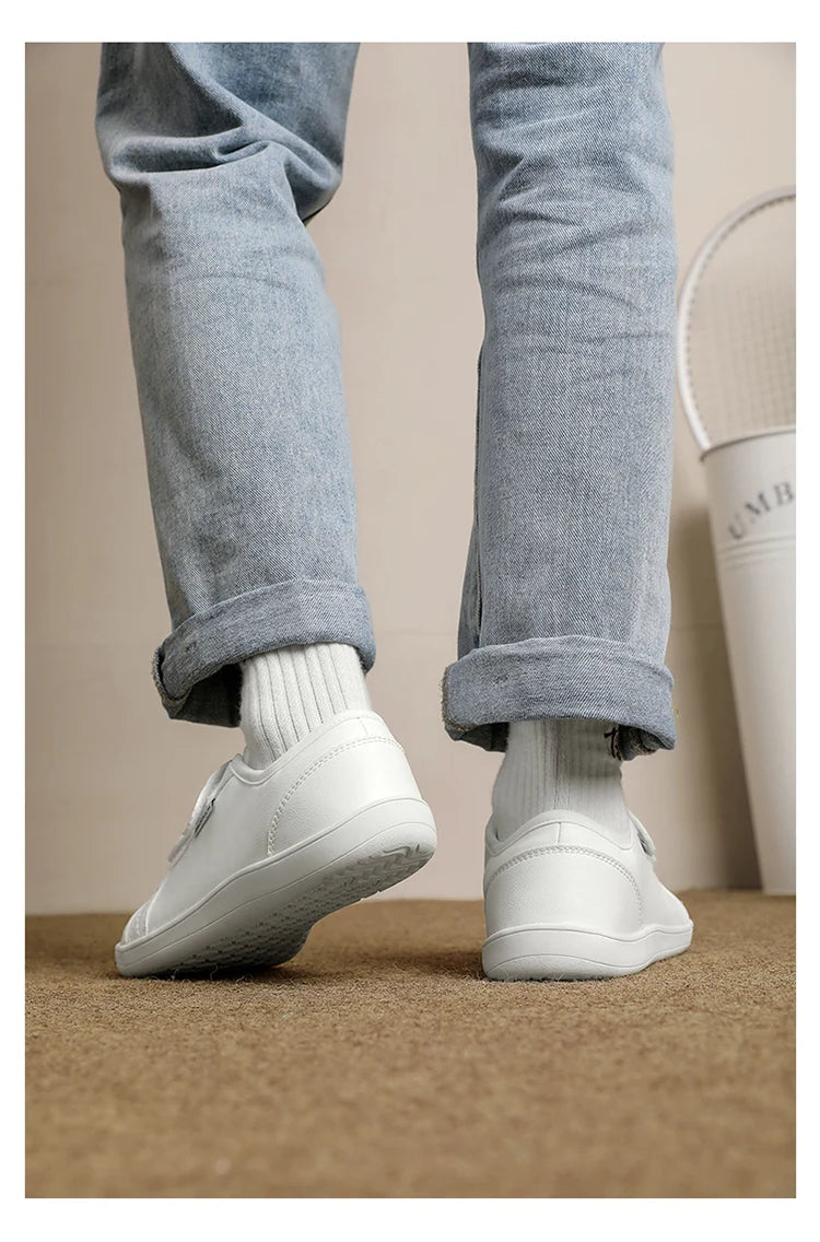 Mens/Women Barefoot Walking Shoes Wide Toe Zero Drop Minimalist Shoes Leather Comfortable Casual Shoes for Gym Driving Office