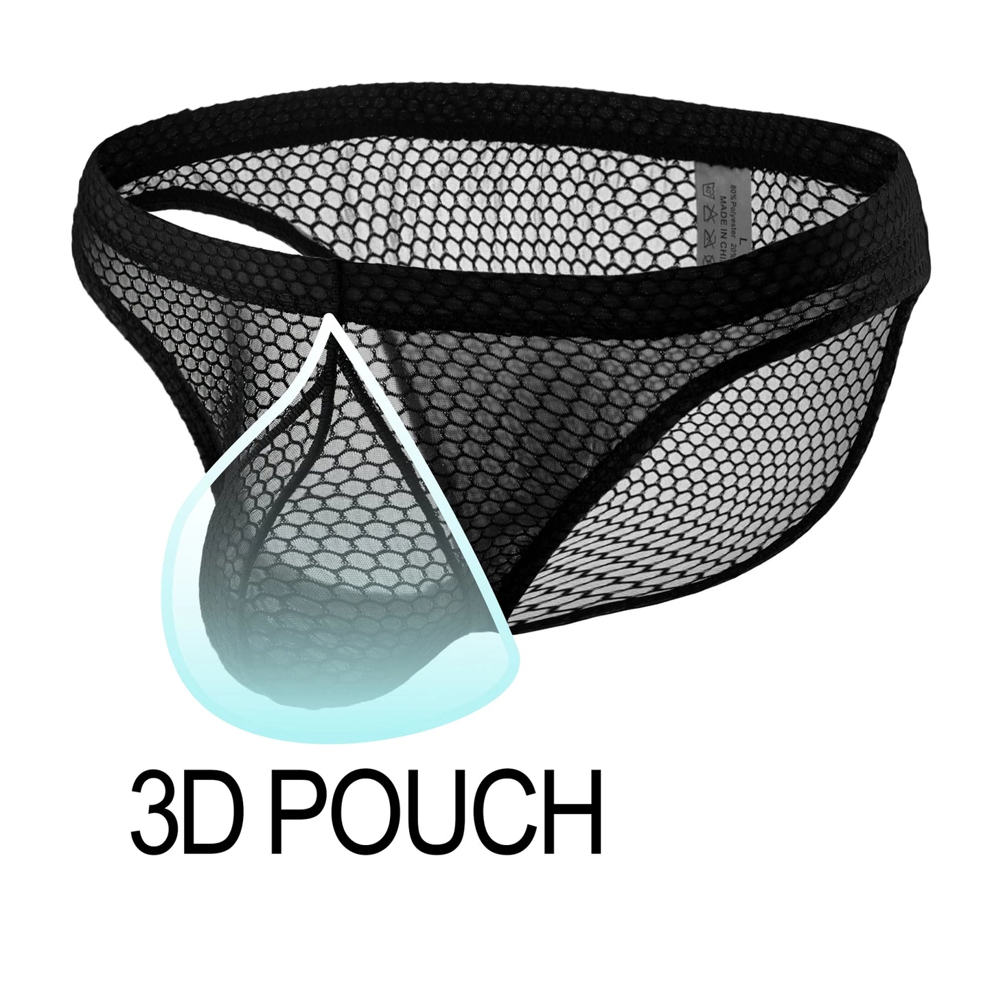Sexy Men's Hollow Underwear Briefs Man Mesh Transparent Lingerie Fishnet Penis Pouch Underpants Hombre Panties