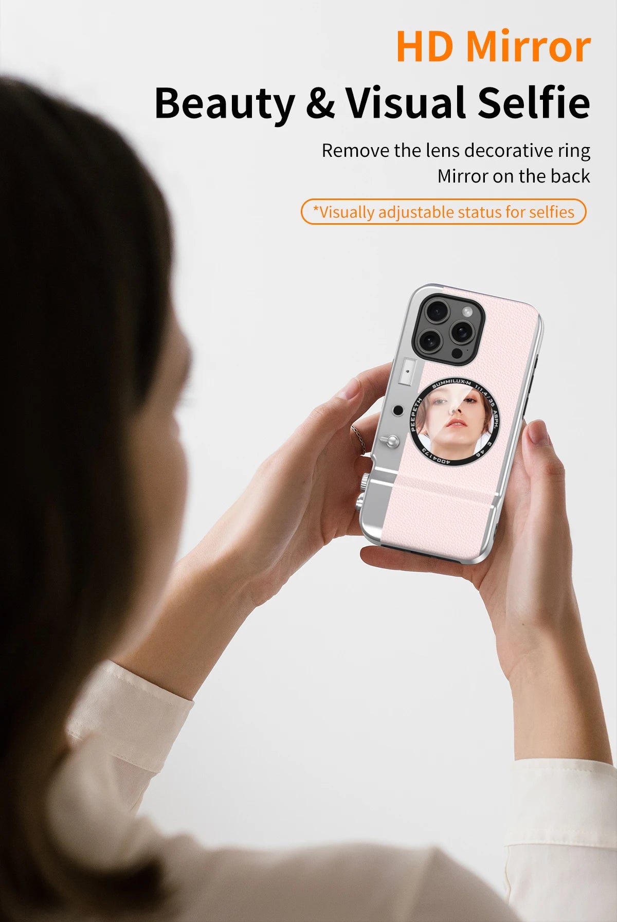 Retro Magnetic Multifunctional Camera Phone For 16 15 14 13 12 11 Pro Cosmetic Mirror Shockproof Cover