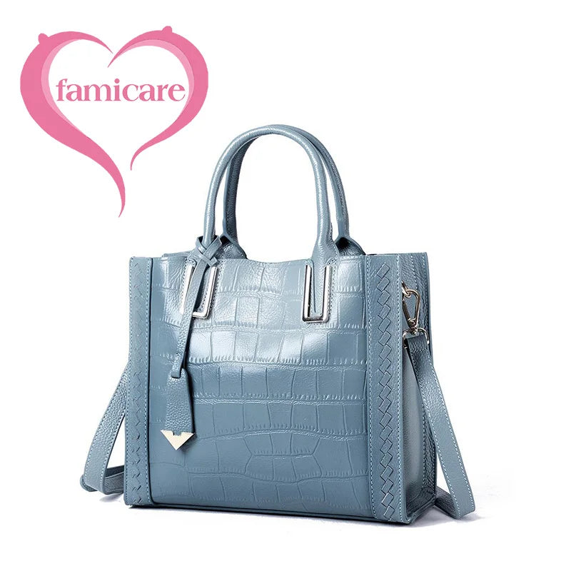 2024 New Women's Bag Female Luxury Soft Genuine Leather Handbag Lady Fashion Daily Casual Shoulder Bag Girls Crossbody Messenger