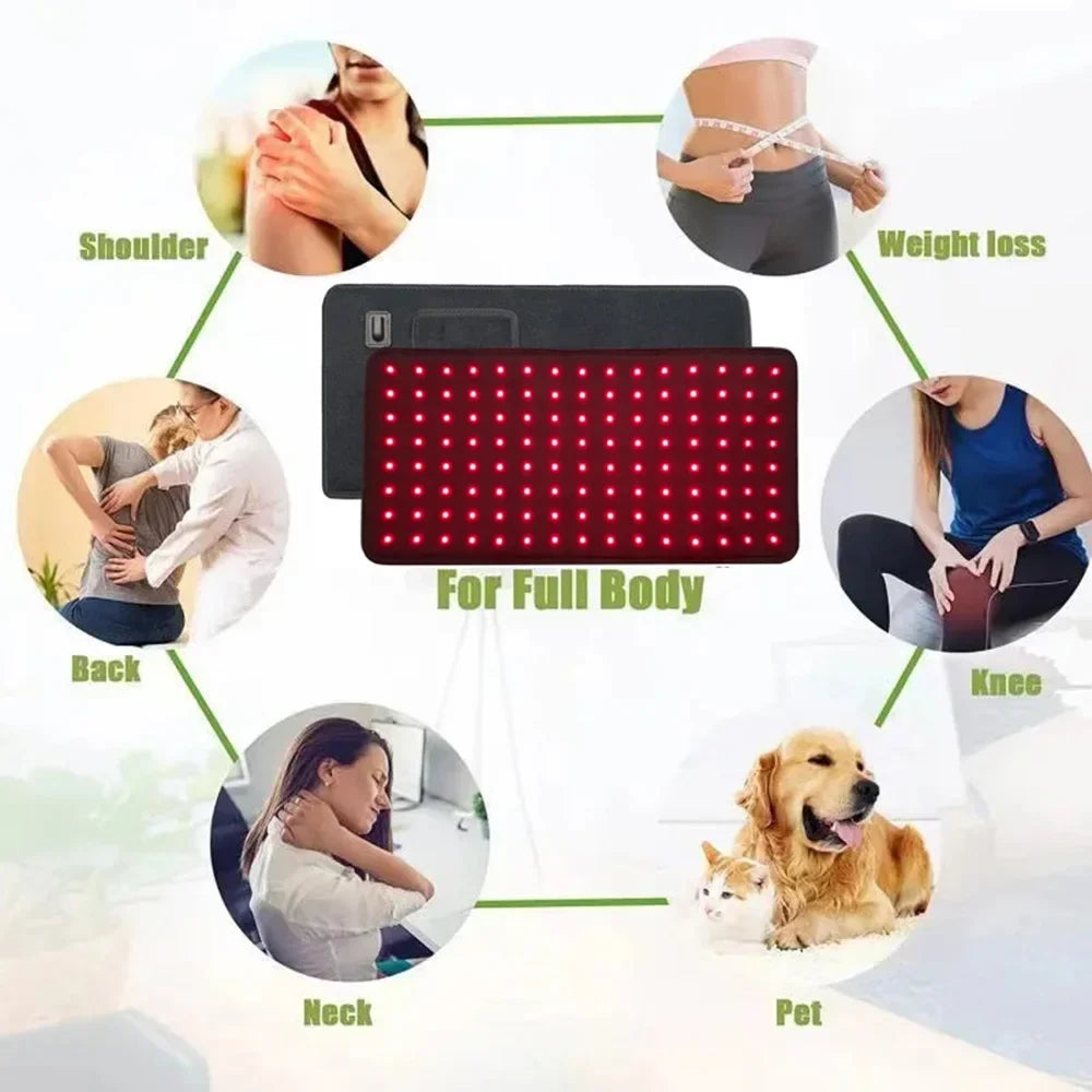 Red Infrared Light Therapy Pad LED Beauty Devices for Face and Body Back Knee Hands Feet Relief Portable 660nm 850nm Heat Pad