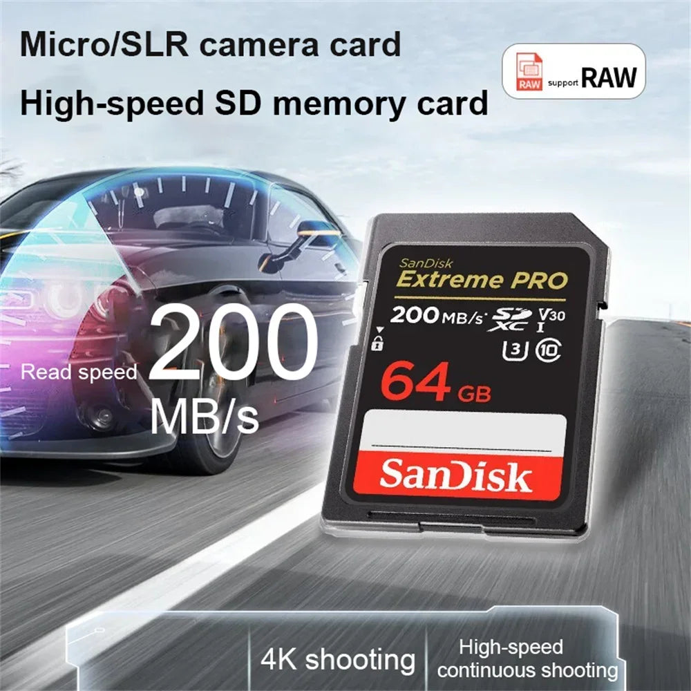 Original Extreme PRO U3 4K 6K 8K C10 V30 V60 V90 SDHC Memory Card SD UHD Video SDXC sd Card UHS-I UHS-II for SLR 3D Canon Camera
