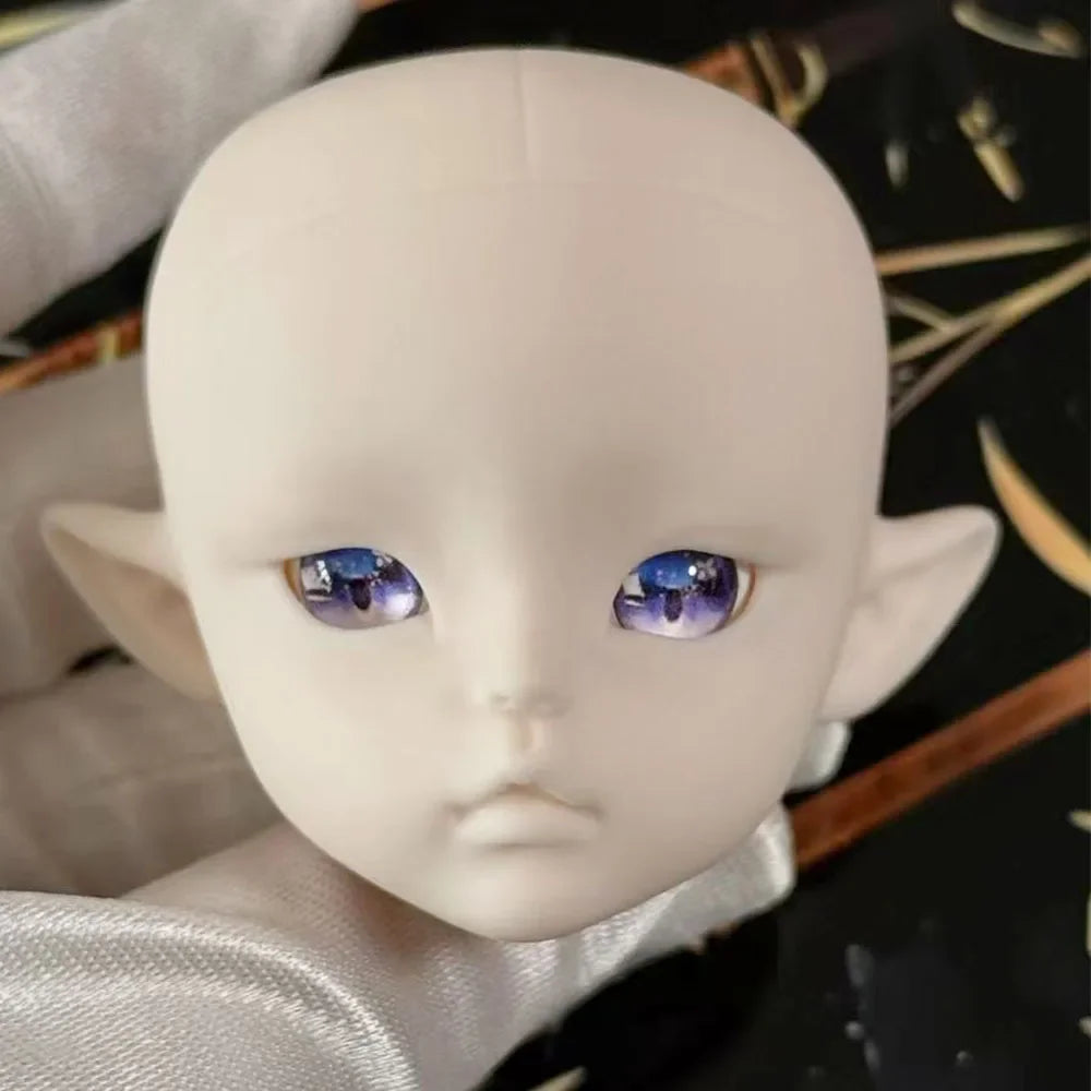Cute 1/6 BJD Doll Head Handmade Elf Makeup Dolls White Eyelash 30cm Doll Kids Toy Gift Dolls for Girls