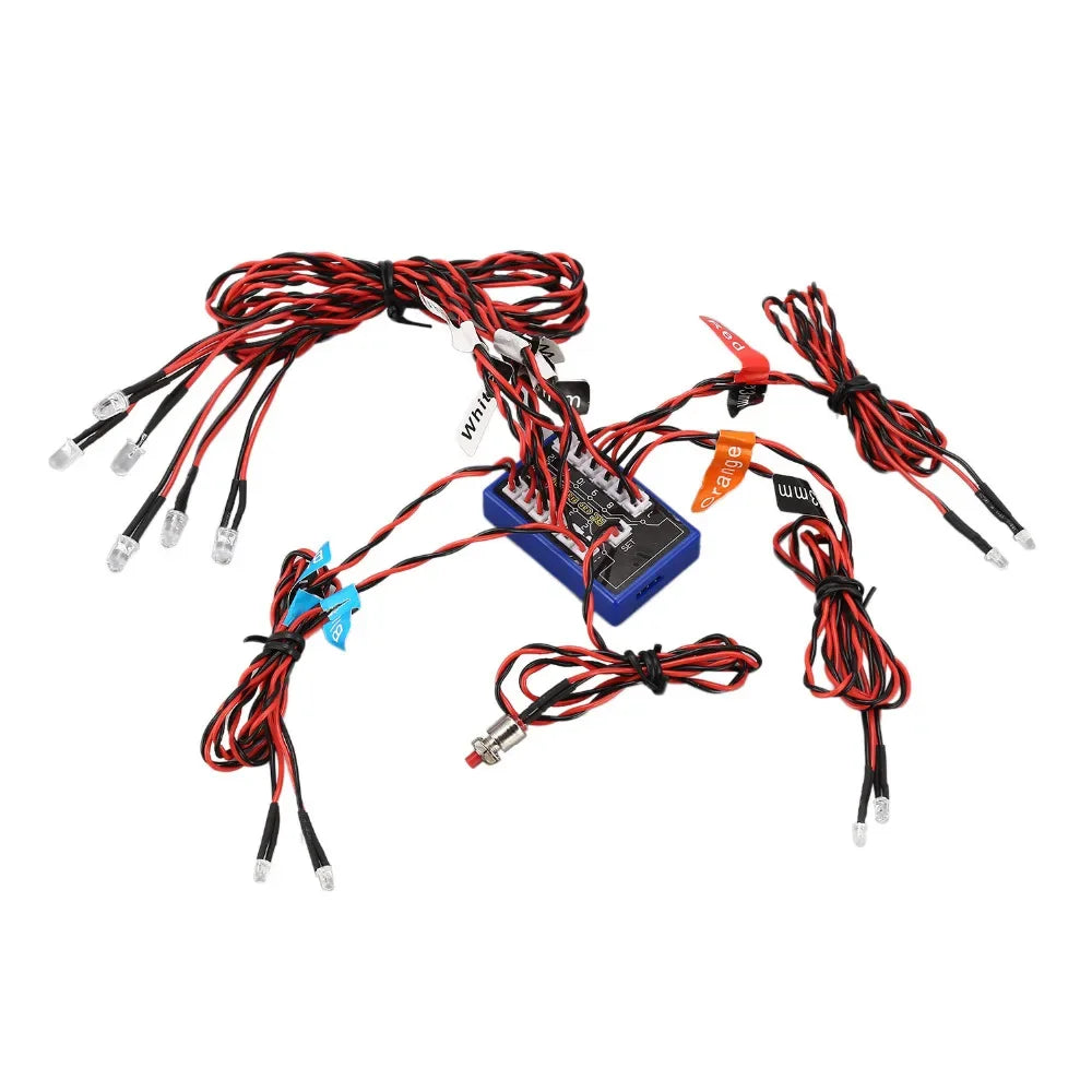 12 Ultra LED Flash Bright Light Strobe Lamp Kit System for 1/10 1/8 RC Car Drift TAMIYA CC01 4WD Axial SCX10 Truck D90 Model Toy