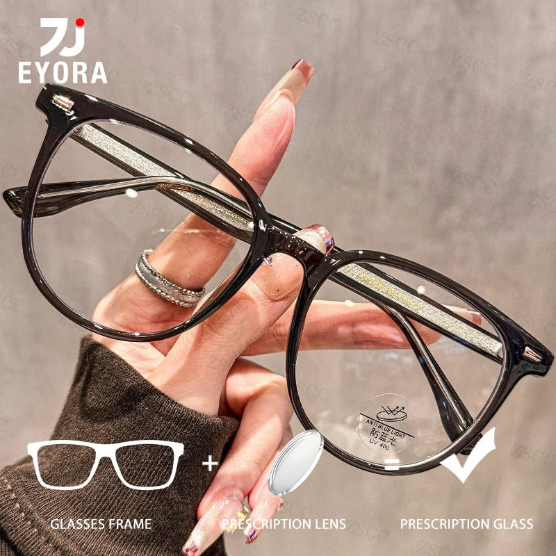 EYORA Minimalist Square Round Reading Glasses for Women Photochromic Anti Blue Light Intelligent Progressive Multifocal Lenses
