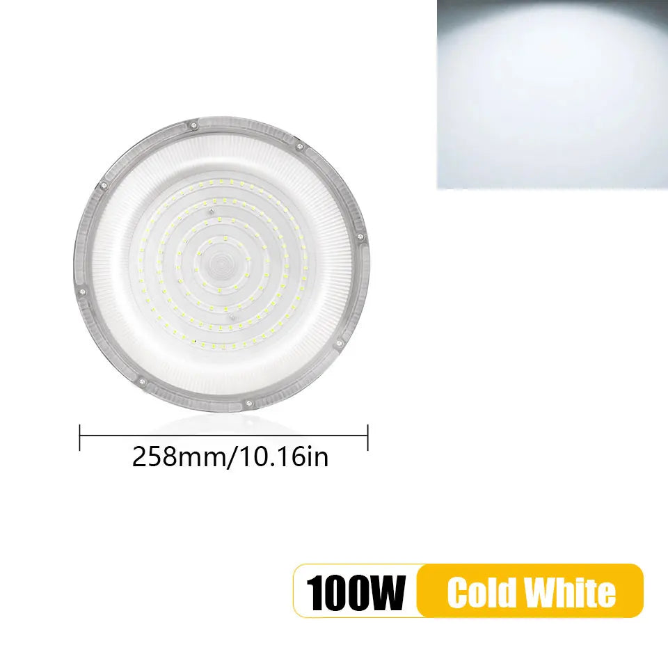 LED UFO High Bay AC85-265V 50W-600W Industrial Lighting Ceiling Light Market Warehouse Garage Gym Factory Sewing Machine Light