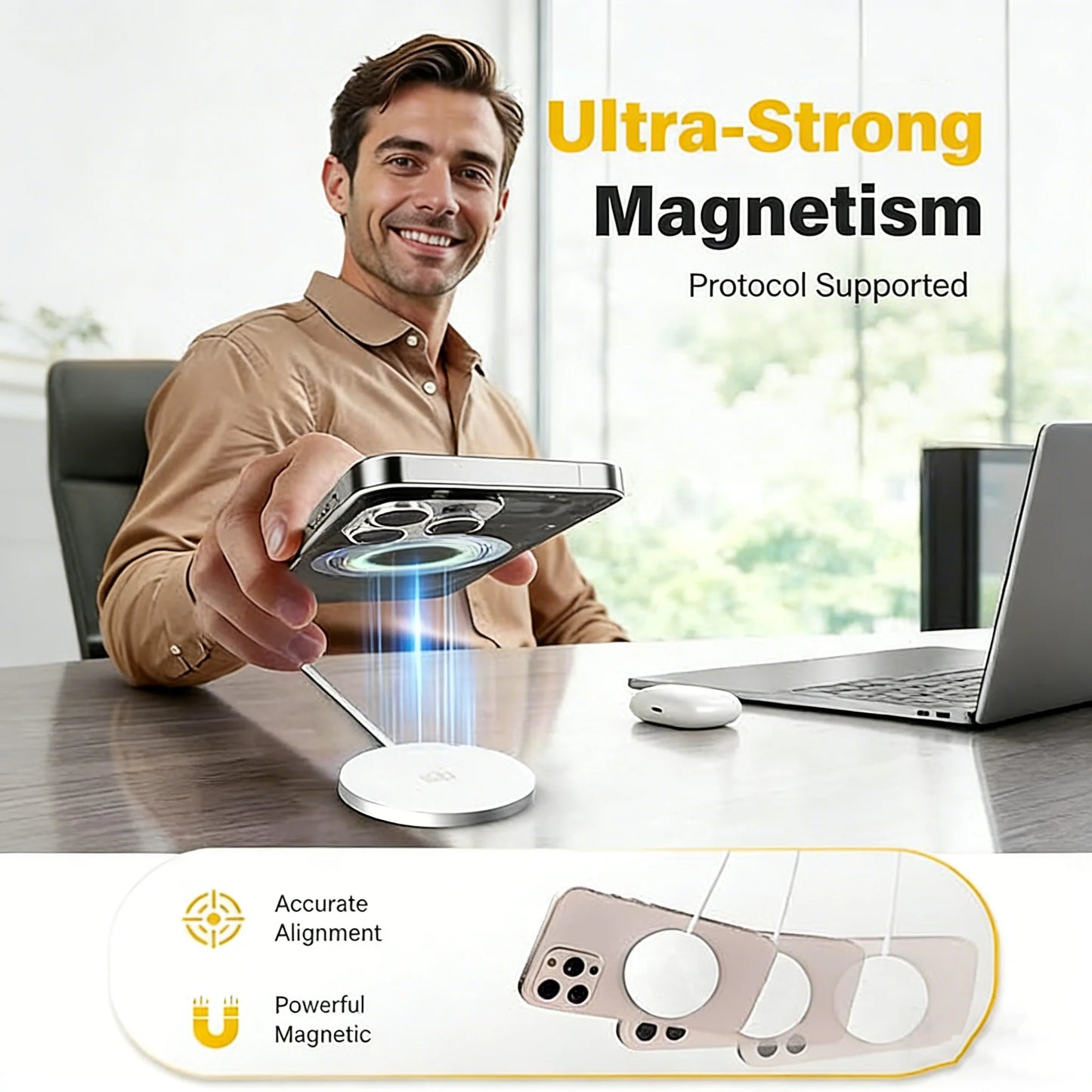 TIMESS QI2 25W Fast Wireless Charger For IPhone 17 16 15 14 13 12PRO MAX For Airpods 4 3 2 Pro 2-IN-1 Charging Station Stand Pad