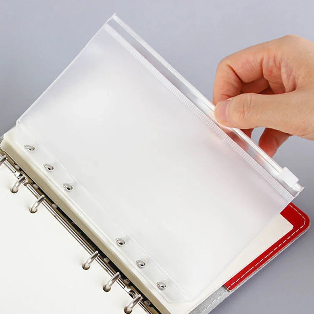 1PCS/LOT A5/A6/A7 Storage Bag School Office Supply Transparent Loose sheet Notebook zipper Self-sealing File Holder