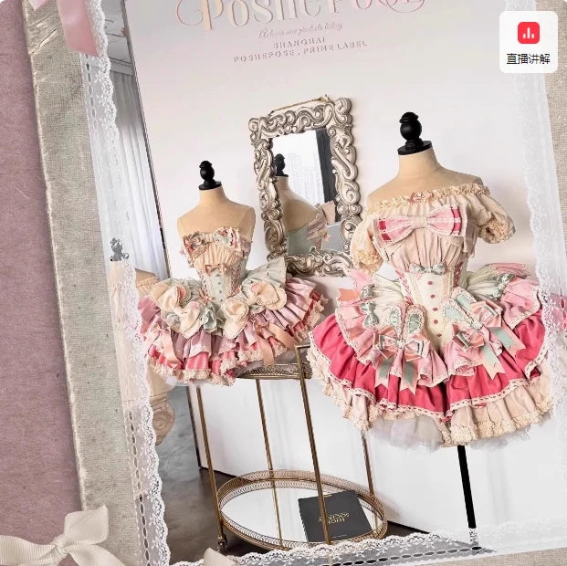 Sweet Cute Girls Lolita Clothing Accessories Set Princess Ribbon Lace Bow Headband Choker Necklace Bracelet and Leg Ring