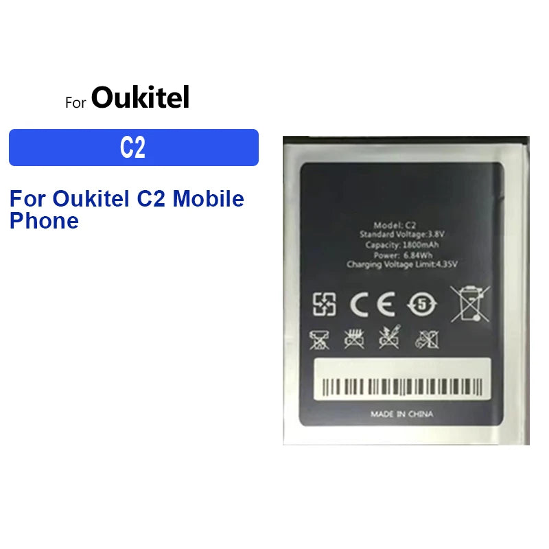 Battery for Oukitel U25 U20 U16 U15 U11 U7(pro Plus MAX) U22 U18 U10 C21 C18 C17 C15 C12 C11 C5 S70 Pro C25 C10 C8 C4 C2 S80 S77