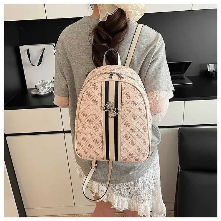 Luxury large capacity outdoor travel handbag, modern trendy women's backpack, classic design zipper shoulder bag