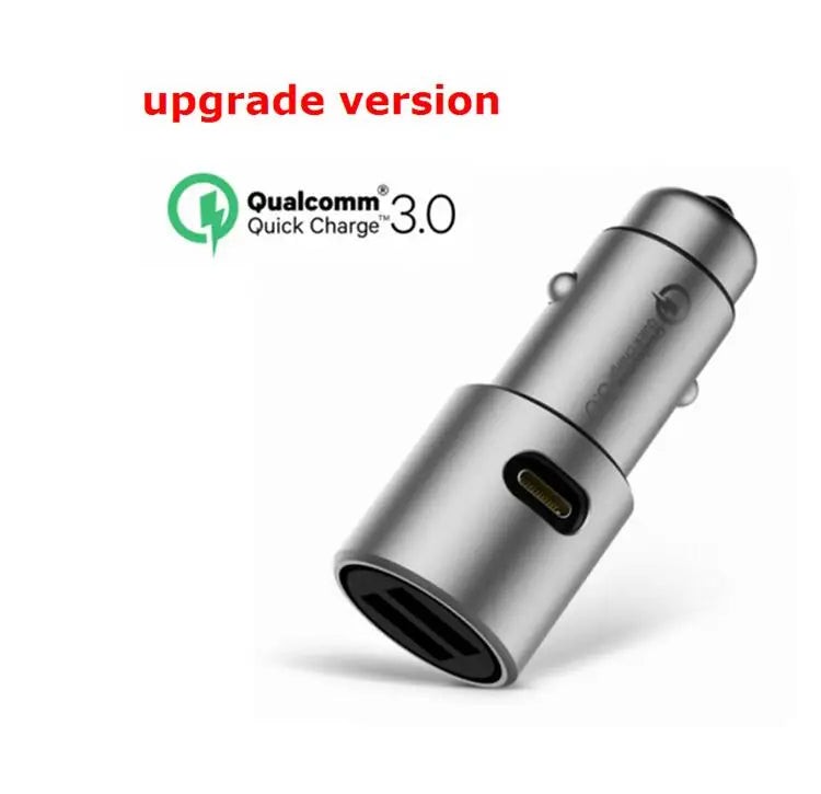 Original Xiaomi Mi Car Charger QC3.0 with 2 Dual USB Quick charge Max 5V/3A 9V/2A 15V/1.5A Metal Style car gift
