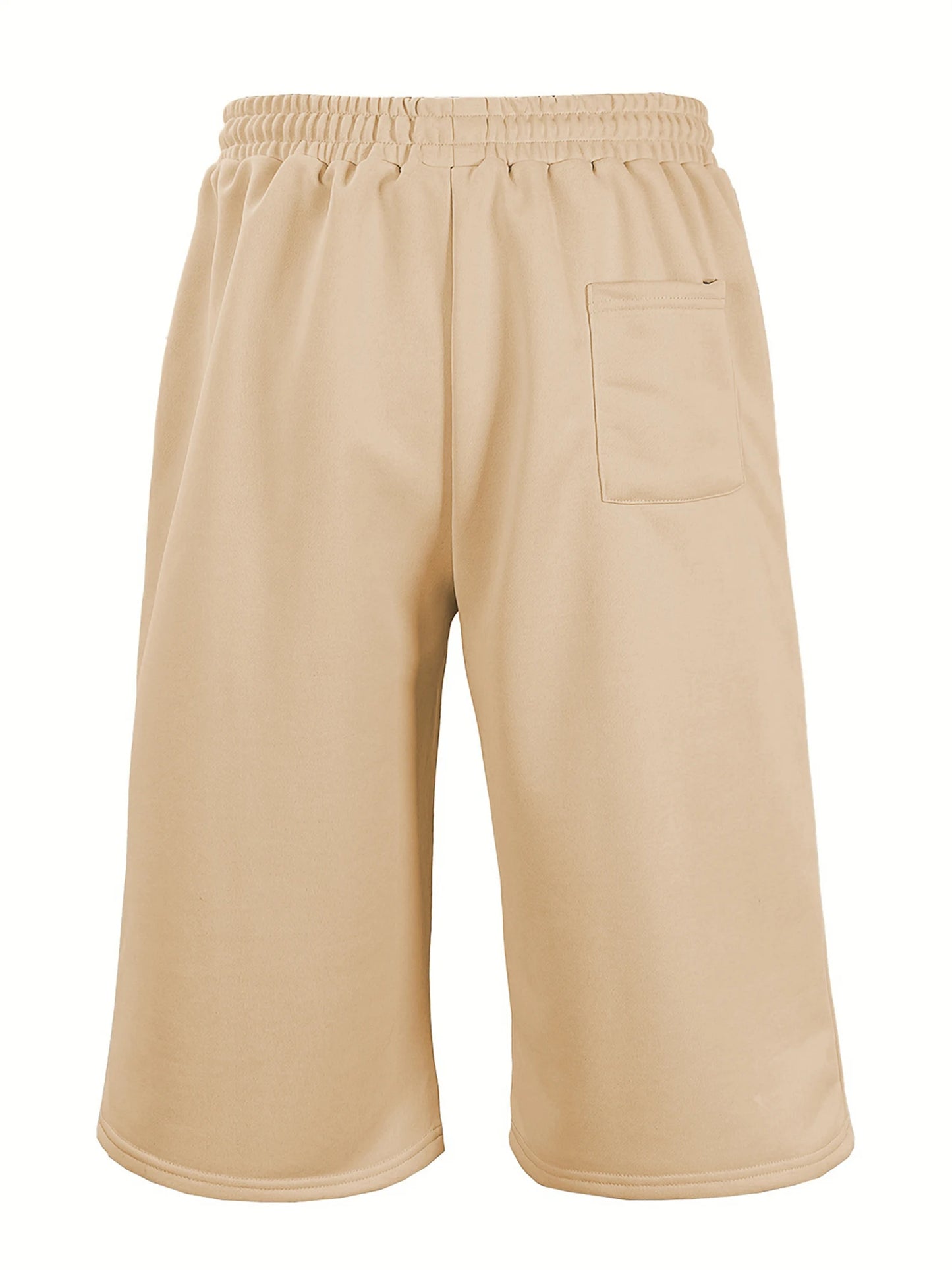Men's Wide Leg Capri Pants Solid Color Casual 3/4 Length Drawstring Waist Sweatpants with Pockets for Sports, Gym