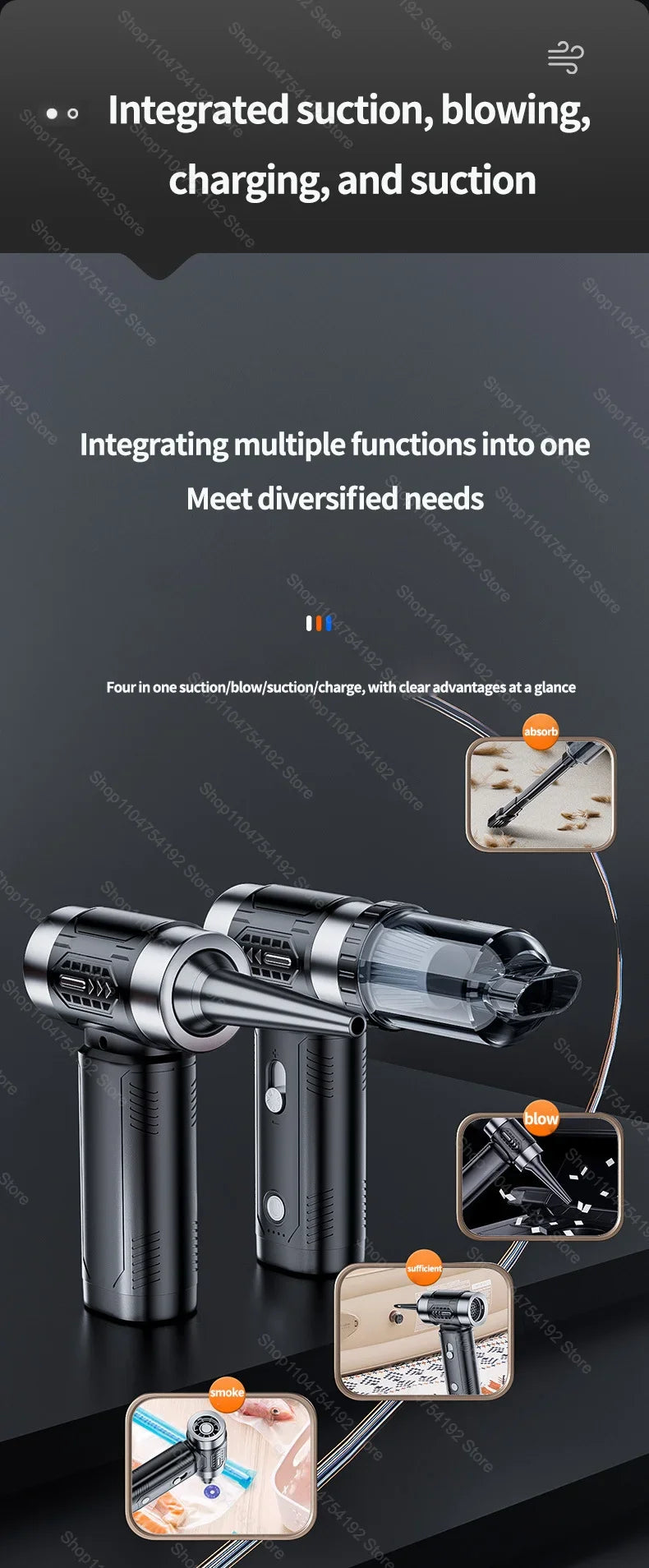 Turbo Jet Blower Powerful Air Blower Brushless Motor Turbo Fan Wind Speed Portable Dust Blower Electric Dryer Car Vacuum Cleaner