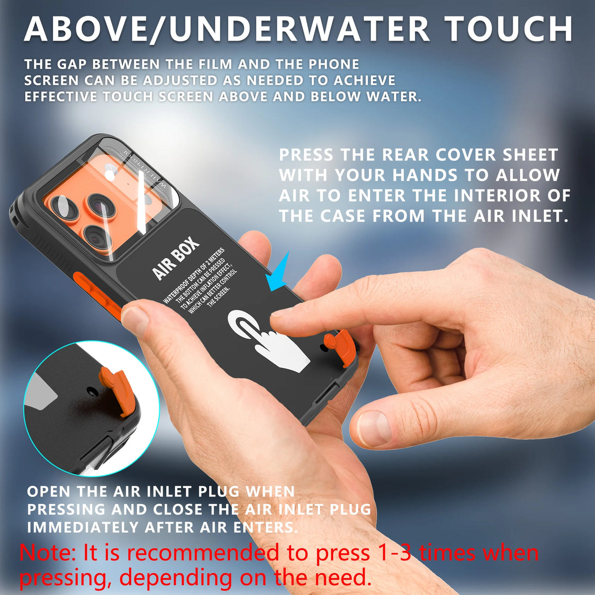 IP68 Waterproof Phone Case for iPhone 6.1/6.7 inch Series, with Floating Ring, Touchable, Suitable for iPhone 17/16/15/14/13/12