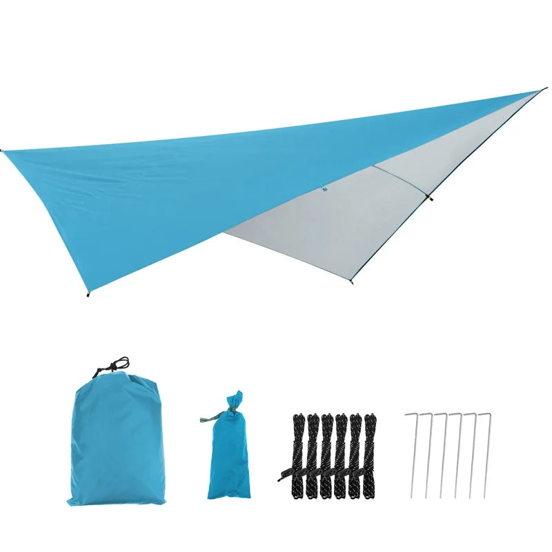 290x290cm Lightweight Waterproof Outdoor Camping Tent Tarp Backpacking Shelter Sun Sail Shade Garden Plant Cover Canopy Awning