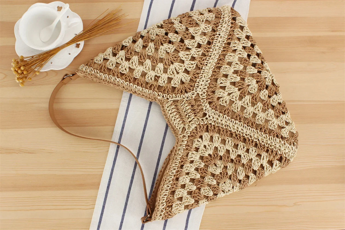 Women's Retro Handbag, Woven lightweight Handbag, Fashionable Commuting and Travel Shopping Bag,