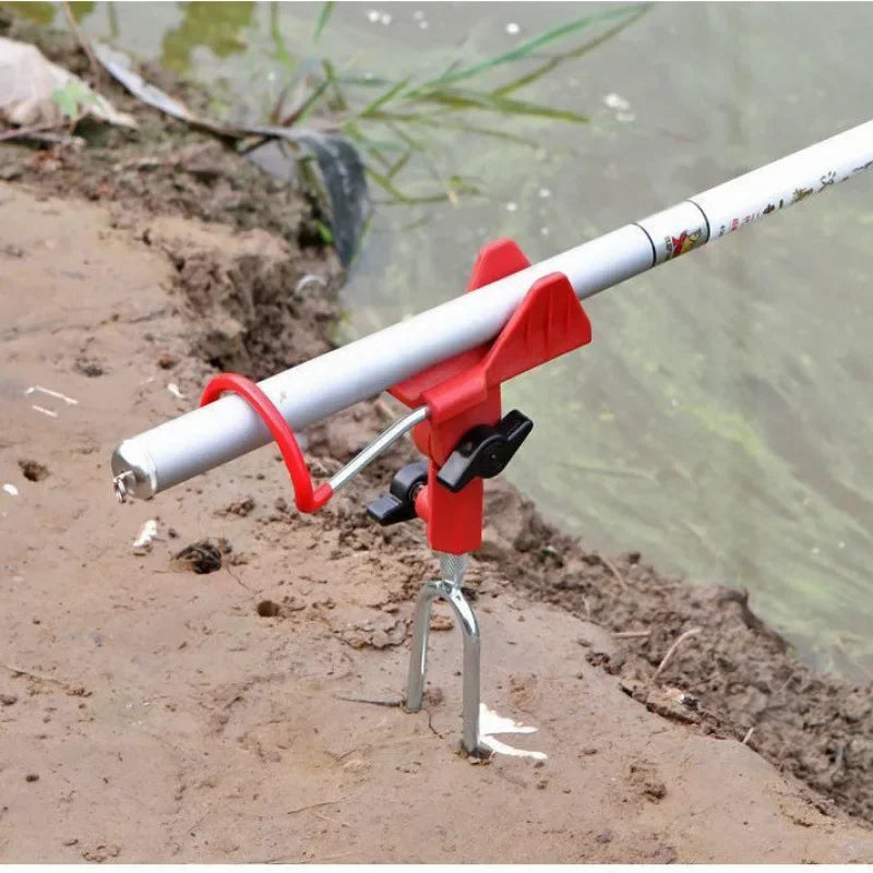 360° Adjustable Fishing Rod Holder, Heavy Duty Portable Foldable Stand with Ground Spike for Bank & Catfishing, Rust-Proof