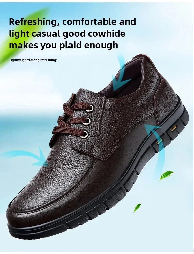 2025 Kitchen King Men's Shoes Anti-Slip Waterproof Oil-Resistant Durable Casual Leather Work Shoes For Chefs Perfect For Spring