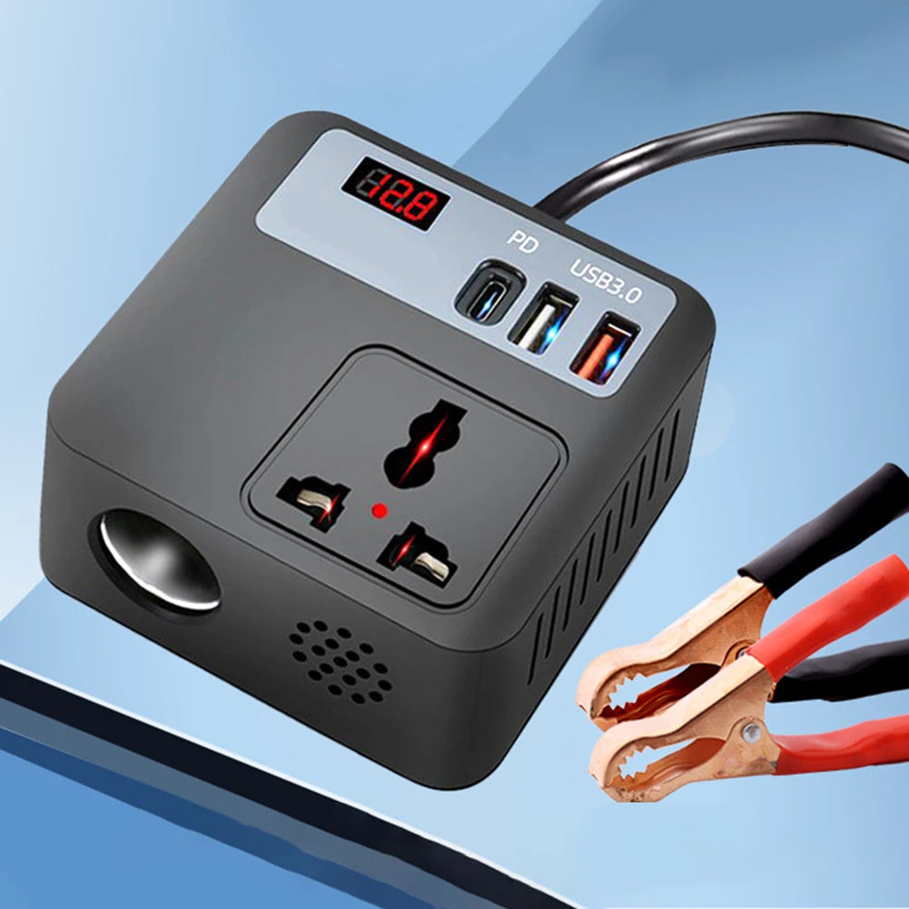 12v To 220v Car Adapter Car Charger 220V Adapter White, Black 12V Inverter 100W Power 12V To 220V Output Travel Charging