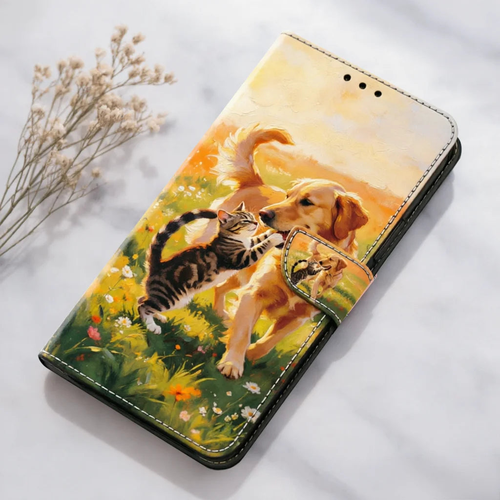 3D Magnetic Flip Leather Cover Wallet Case For iPhone 17 17e 16e 16 15 14 13 12 11 X Xr Xs 8 7 6 6s SE Mini Air Pro Max Plus