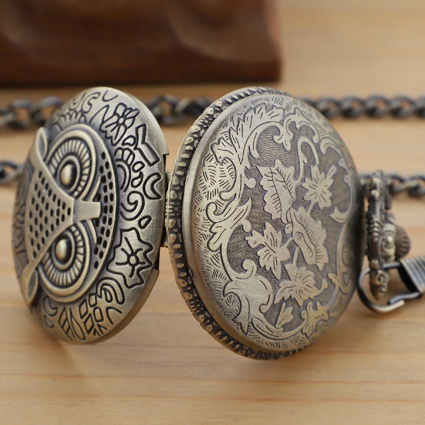 Vintage Owl Bronze Quartz Pocket Watches Analog Pendant Necklace Fob Chain Watch Men Women Children Jewelry Accessories Gifts