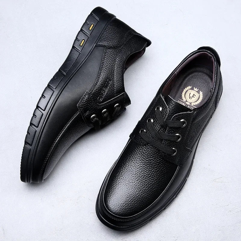 2025 Kitchen King Men's Shoes Anti-Slip Waterproof Oil-Resistant Durable Casual Leather Work Shoes For Chefs Perfect For Spring
