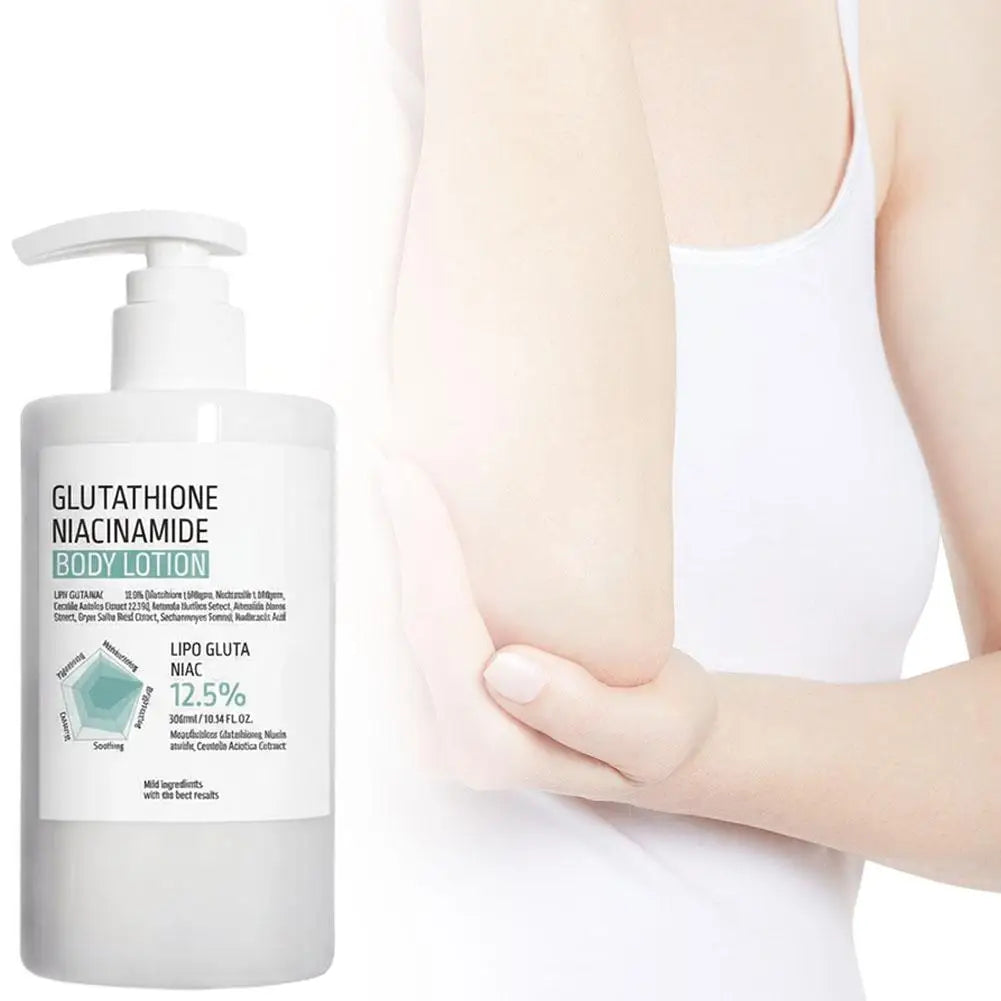 Glutathione Niacinamide Body Lotion 300ml Deep Hydrating Skin Care Rejuvenate Moisturizer Smooth Repair Rough Skin Full Body