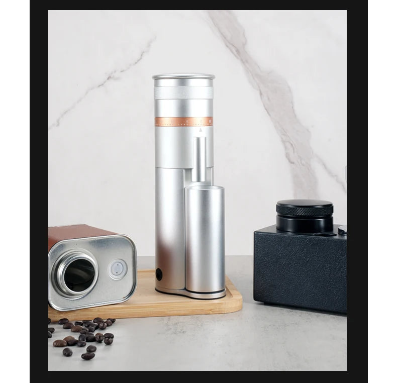 Electric Coffee Grinder 48MM Espresso Cone burr Stepless Fineness Adjustment Cold Brew Bean Grinder Black Sliver Gray