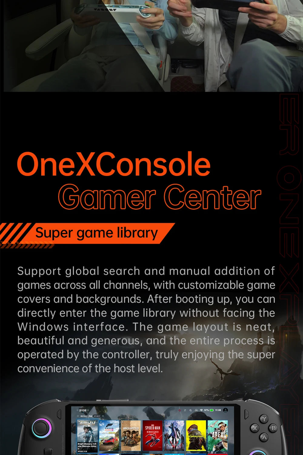 OneXPlayer OneXFly F1 Pro AMD AI 9 HX 365 370 OLED 144Hz Screen Gaming Handheld Console 3A Gamepad 7” PC Game Computer Laptop