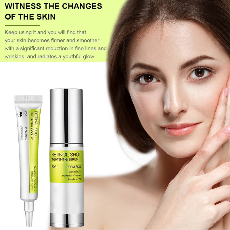 Korean Vita A Retinol Shot Tighten Booster Serum & Eye cream Lifting Anti-Aging Pore Shrink Dark Circles Repair Skin Care Set