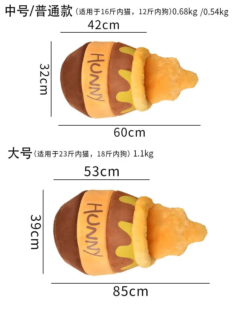 Autumn/Winter Trendy Honey Jar Cat House - Enclosed and Insulated Small Dog Kennel for All Seasons Pet Bed