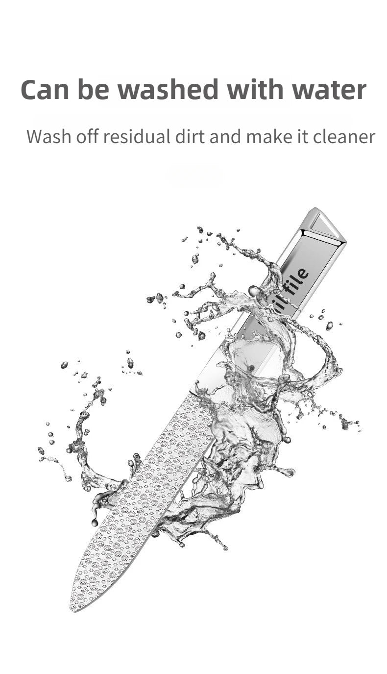 Stainless Steel Double Side Nail File Styling Accessories Polish Remover For Buffer Manicure Tools For Home And Travel