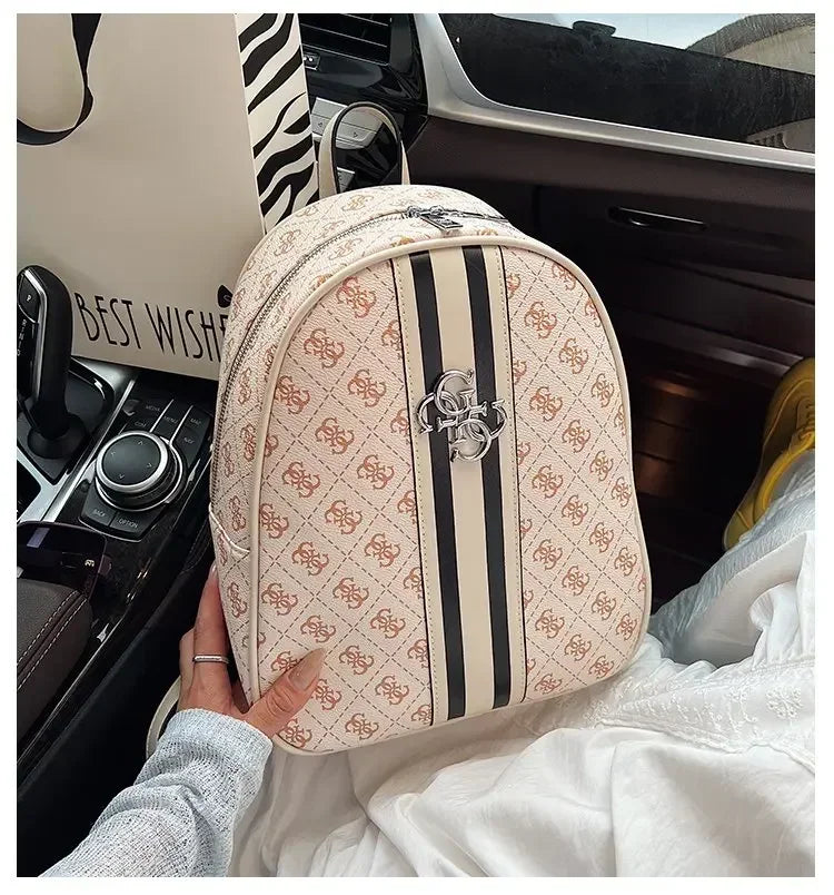 Luxury large capacity outdoor travel handbag, modern trendy women's backpack, classic design zipper shoulder bag