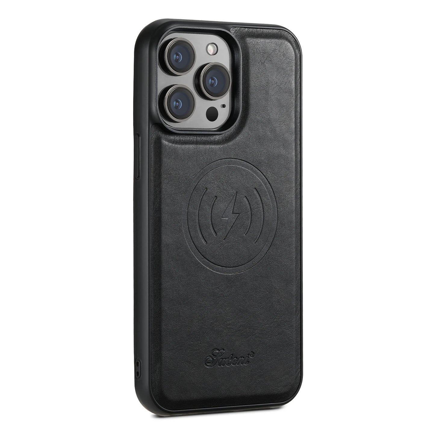 SUTENI Compatible Wireless Charging Luxury PU Leather case For iPhone 12 13 14 15 Plus 16 Pro Max