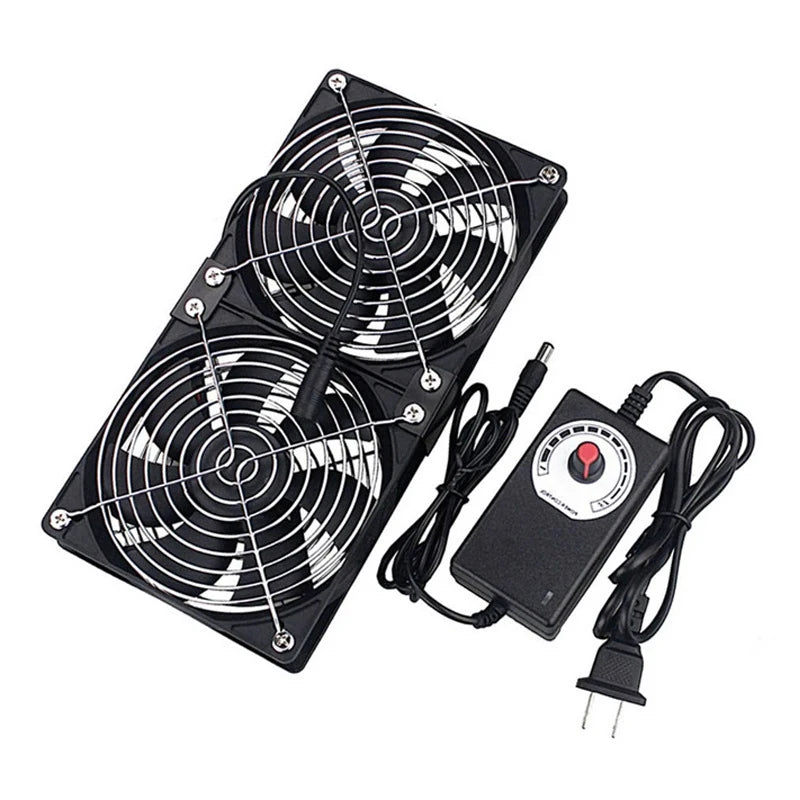 220V 12V Cooling Exhaust Fans with Controller 12cm for GPU VGA Btc Machine Workstation Cabinet Radiator Server Fan