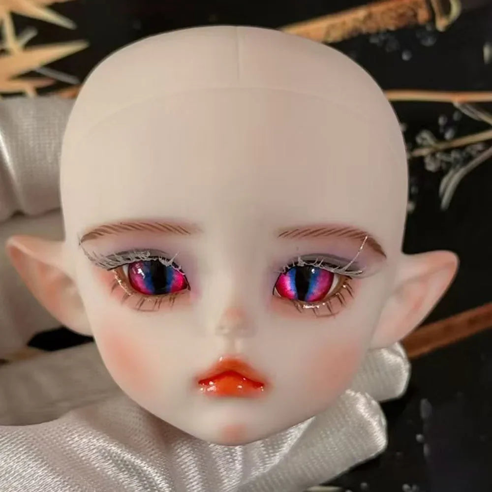 Cute 1/6 BJD Doll Head Handmade Elf Makeup Dolls White Eyelash 30cm Doll Kids Toy Gift Dolls for Girls