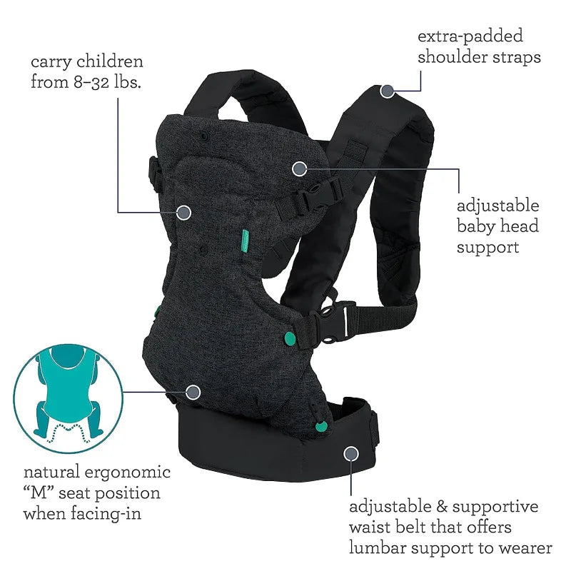 Four-in-one Baby Shoulder Strap with Baby Shoulders Infant Baby Carrier All Positions Sling Wrap Cool Air Mesh Cotton Backpack