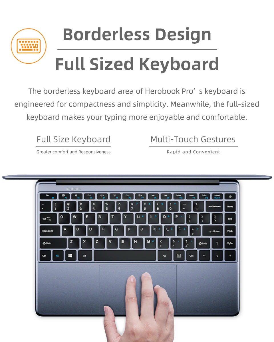 CHUWI 15.6" HeroBook Plus Chuwi 14.1" HeroBook Pro Laptop Intel N4020 8GB RAM 256GB SSD 1920*1080P Computer Windows 11 Laptops