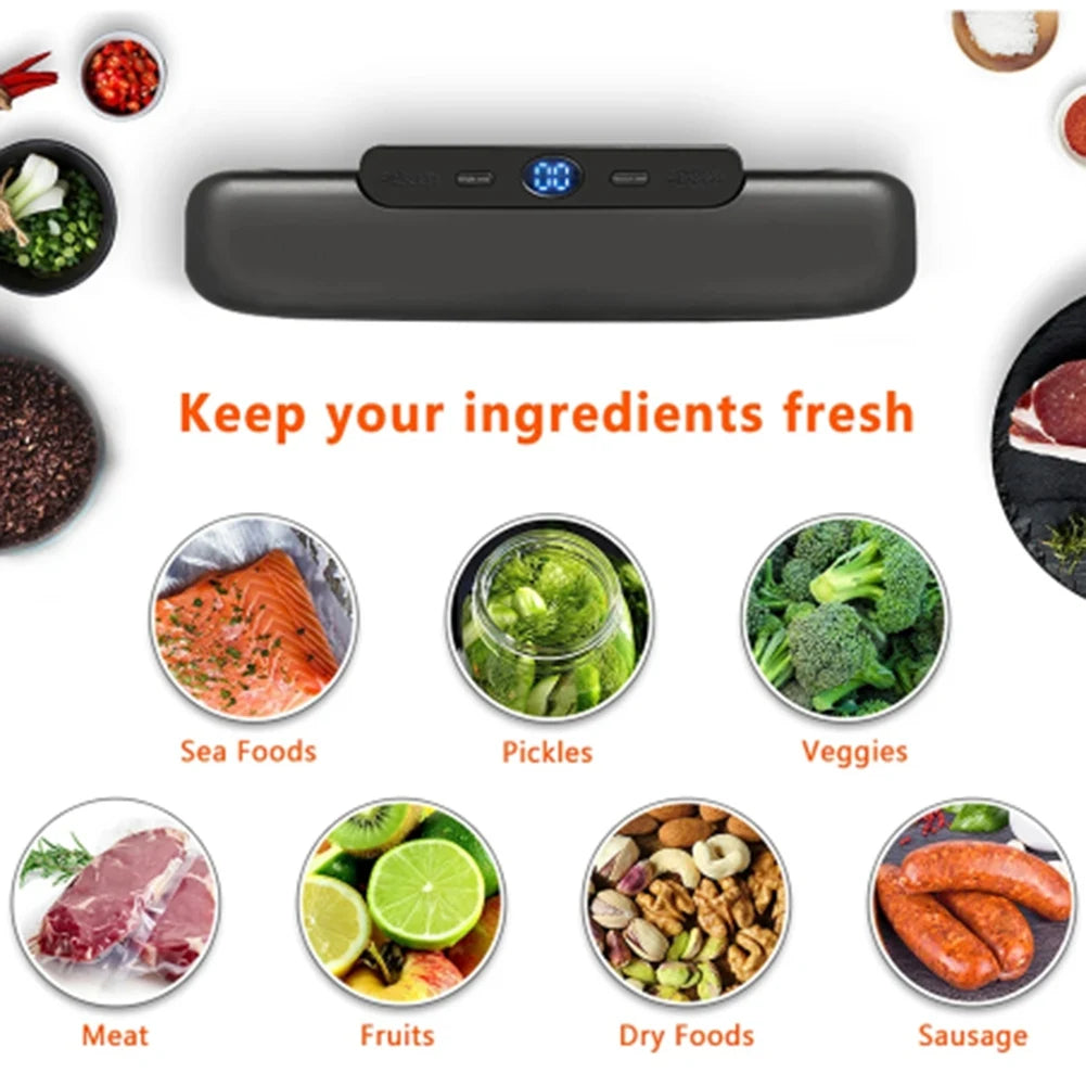 A52Q-Vacuum Sealer Packaging Machine With 10 Free Bags Household Vacuum Food Sealing EU Plug