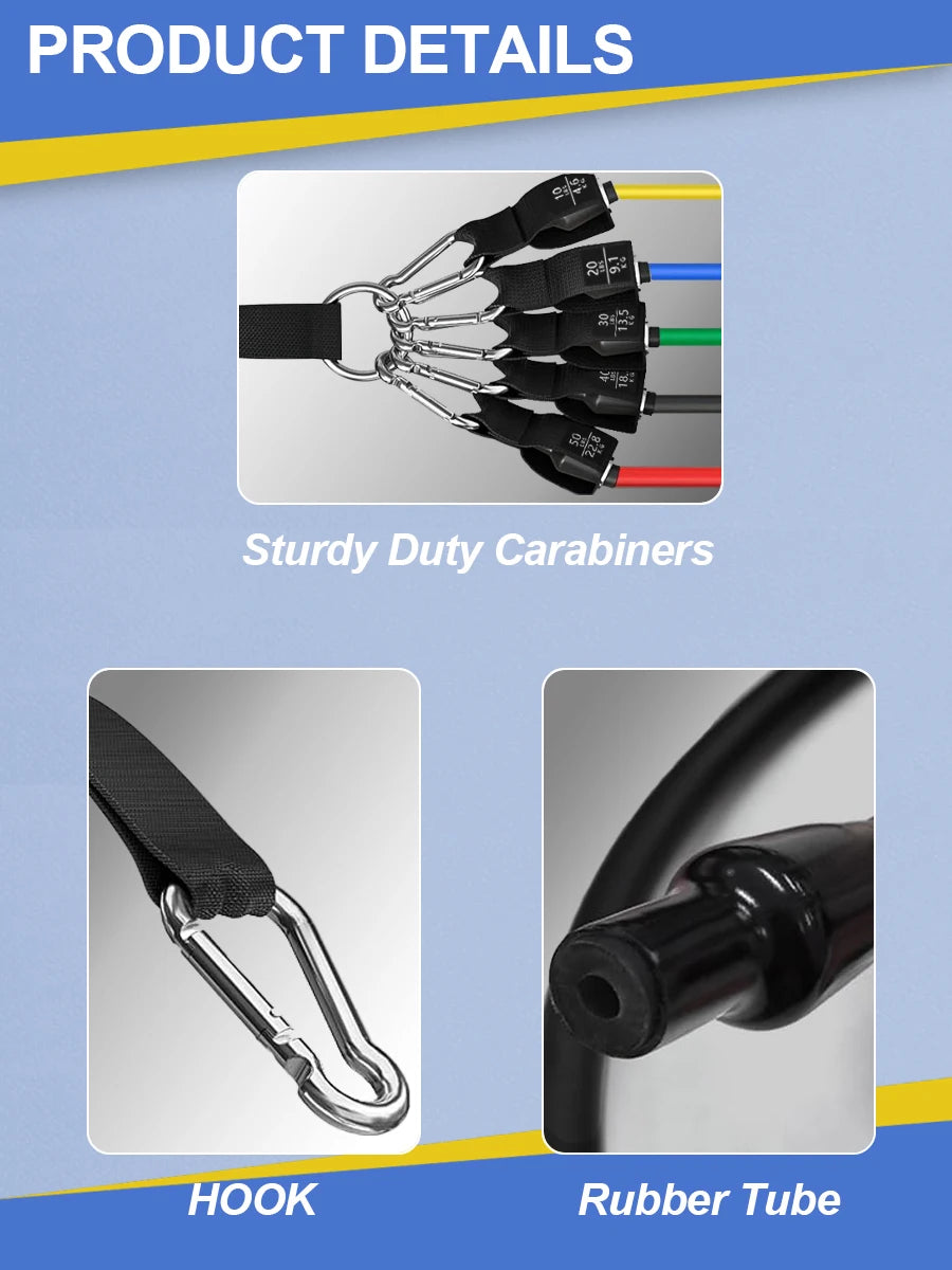 Resistance Band Set, Exercise Bands,Work Out Bands with Handles for Men and Women Fitness, Strength Training Home Gym Equipment