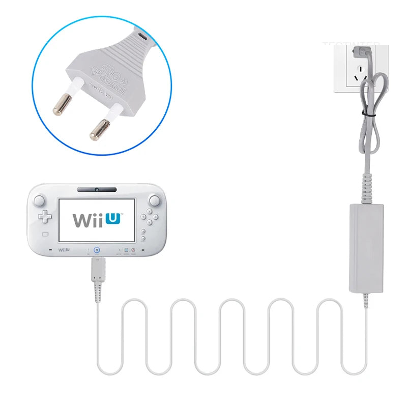 EU Plug AC Adapter Charger for Wii U Console Power Supply Cord Compatible With Nintendo Wii U Remote Controller Wall Charger
