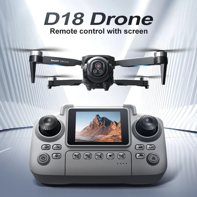 New D18 Drone Professional 8K Camera Aerial FPV Brushles Motor Avoiding Obstacle with Large Screen Remote Control Folding Drones