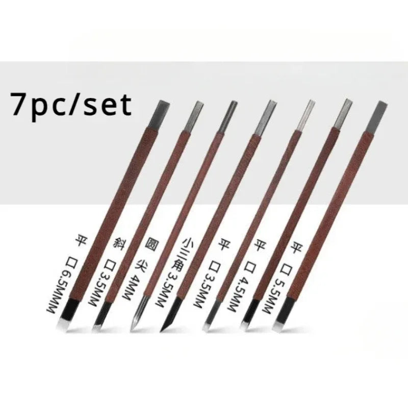 Stone Carving Hand Tools Set Professional Stone Carving Chisel Set 11/7/5/3pc Manganese Steel Woodworking Fine Sculpture Tool