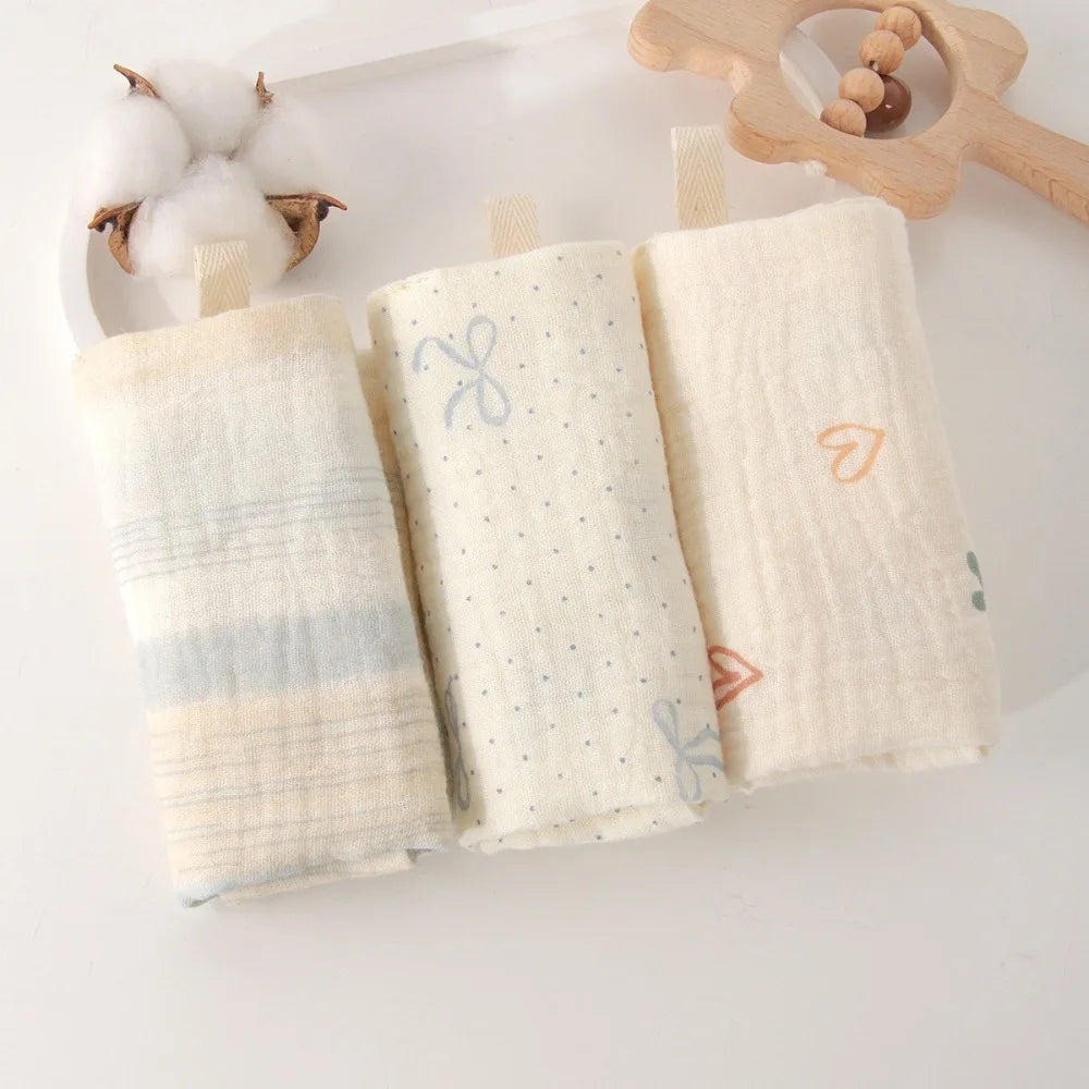4-Layer Pure Cotton Portable Washcloth for Newborns - Soft Absorbent Square Gauze Towels for Burping High Quality