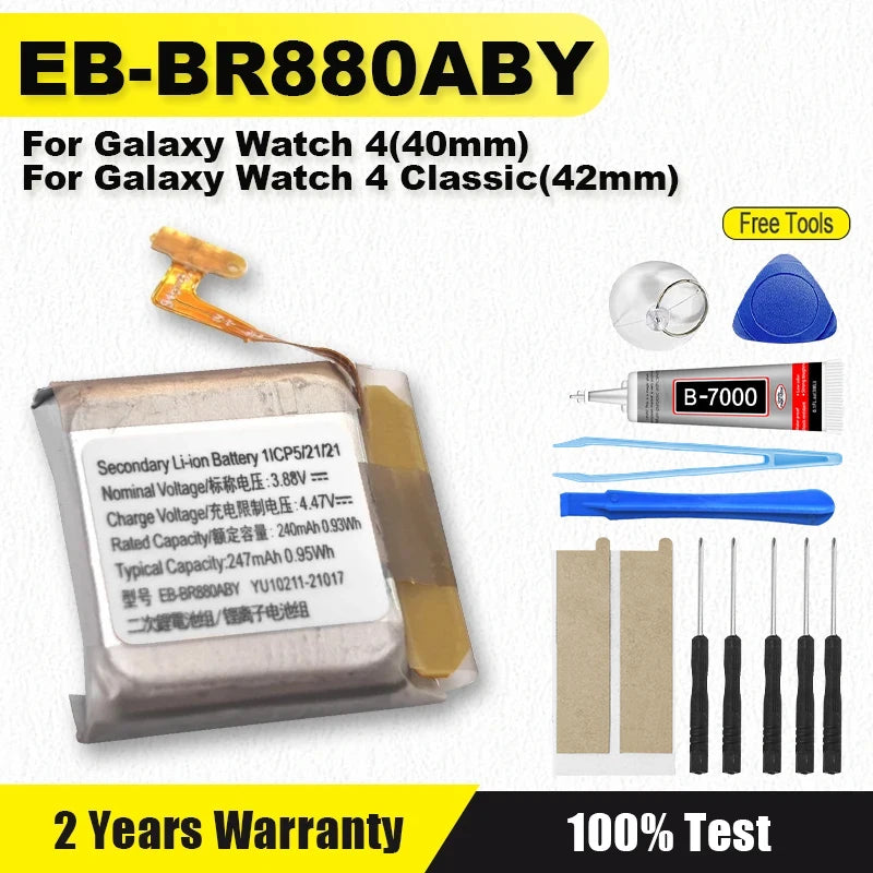 Battery EB-BR880ABY For Galaxy Watch 4/4Classic 40mm/42mm EB-BR890ABY For Galaxy Watch 4 4/4Classic 44mm/46mm R870 + Tools
