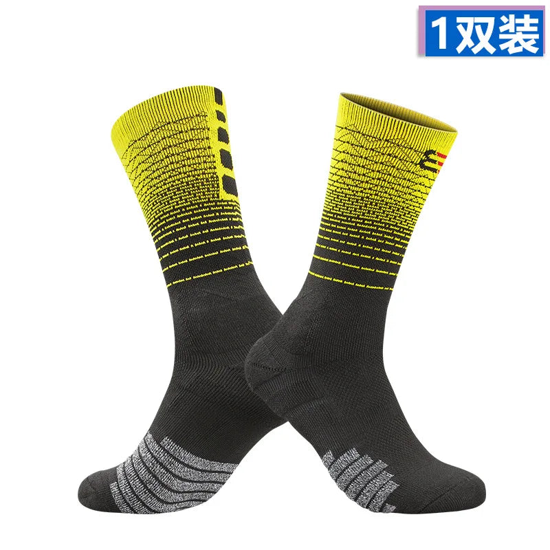 Sport Cycling Basketball Socks Compression Running Man Black Trend Breathable Long Hiking Damping Athletic Professional Big Kids