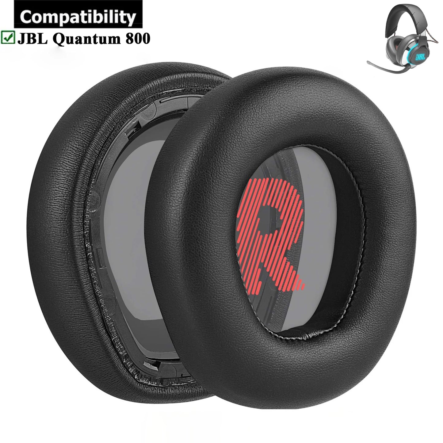 1 Pair Earpads Replacement Ear Pads Potein Leather and Soft Foam Cover Ear Cushion for JBL Quantum 800 Wireless Gaming Headphone
