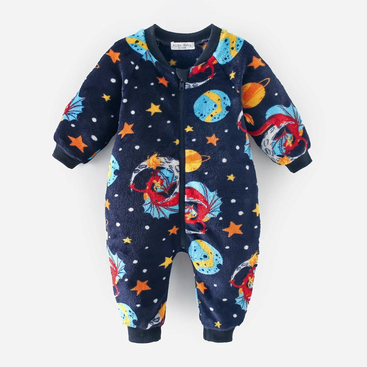 Sanlutoz Cute Fleece Winter Baby Rompers Clothing Zipper Long Sleeve Toddler Cartoon Jumpsuits Warm Cozy