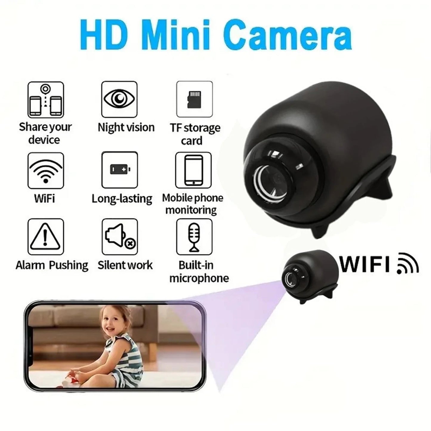 NEW X5 Mini Camera HD1080P Compact Wireless WIFI Camera with Recording Function Suitable for Outdoor Camping at Home Mini Camera